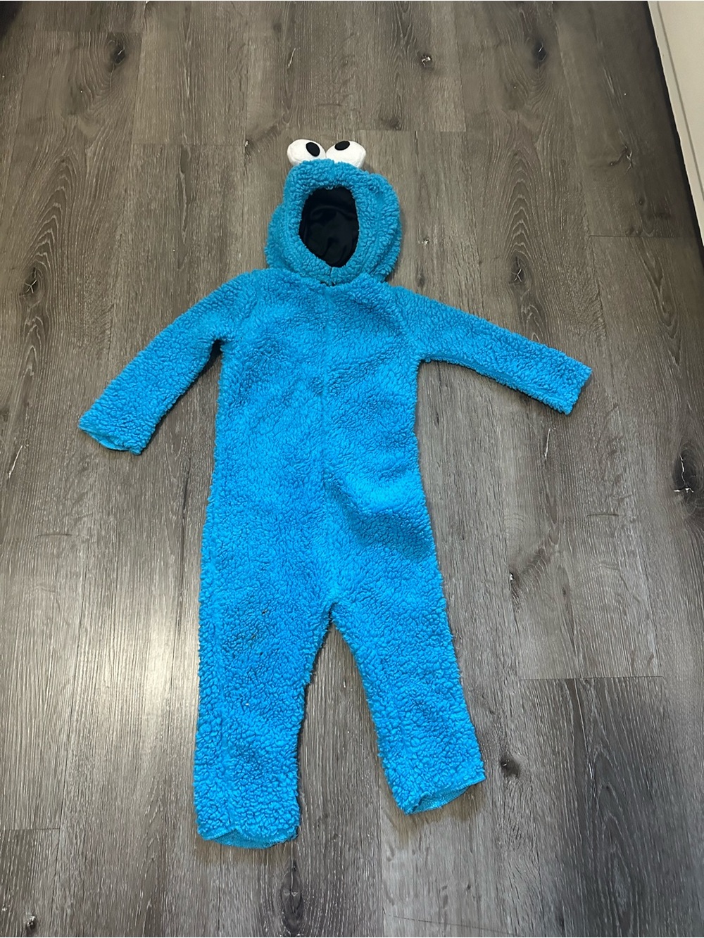 Sesame Street Cookie Monster Blue Plush Hooded Bodysuit,for Halloween